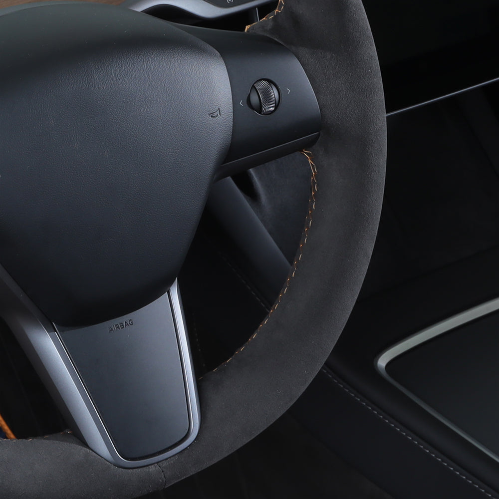 suede steering wheel cover for tesla