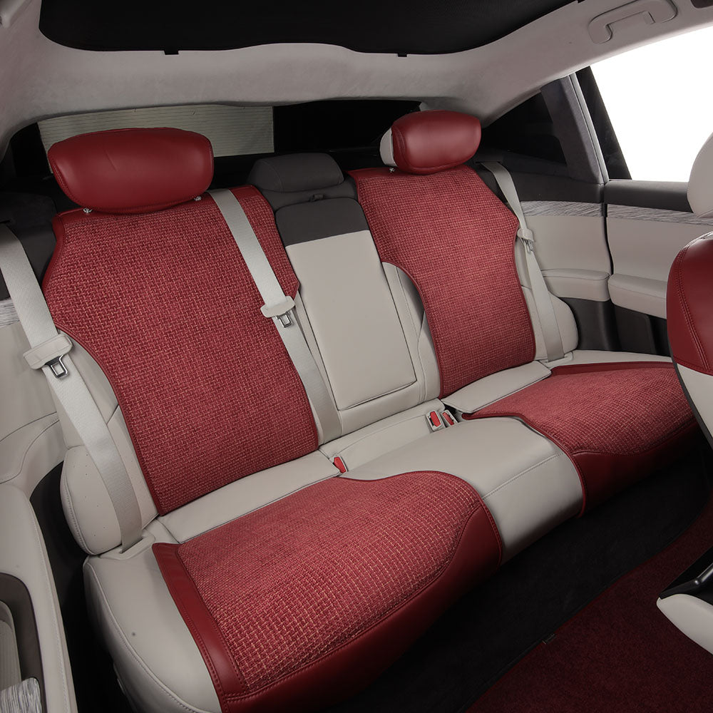 protection red cotton linen rear seat cover for nio