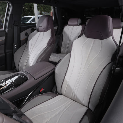 purple nappa leather gray velvet suede seat cover for byd interior