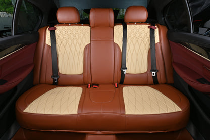 diamond stitching leather rear car seat cover for bmw