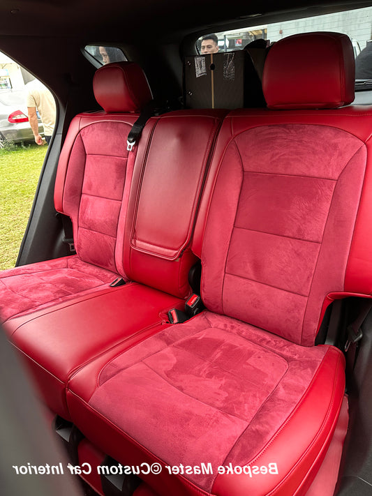 Red Nappa Leather and Velvet Suede Fabric Car Seat Covers for Chevrolet Equinox
