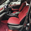 red cotton linen car seat cover for Toyota Crown Kluger