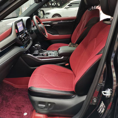 red cotton linen car seat cover for Toyota Crown Kluger