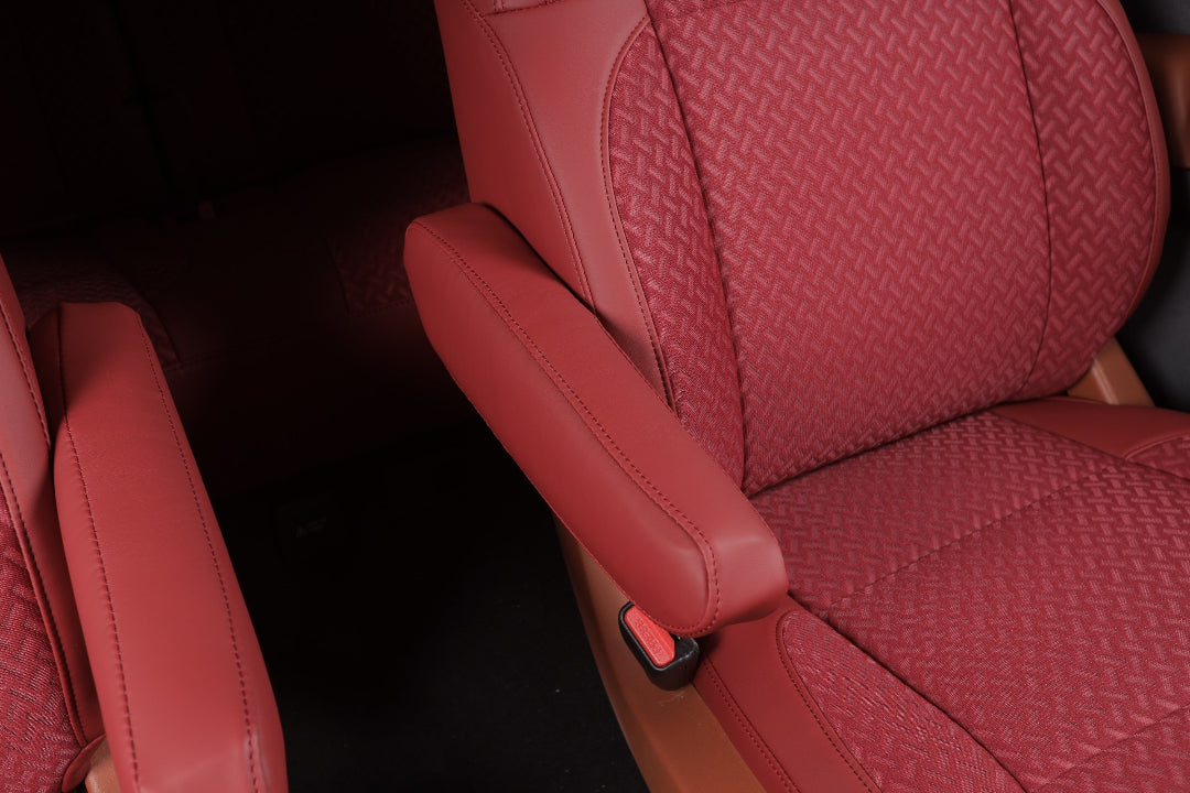 red nappa leather armrest cover for nissan