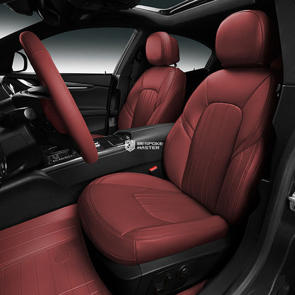 red nappa leather car seat cover for maserati