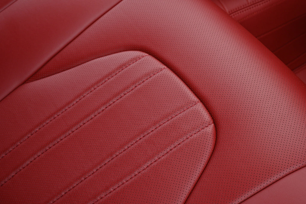 red nappa leather perforated ventilation seat cover for maserati