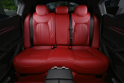 red nappa leather rear seat cover for maserati