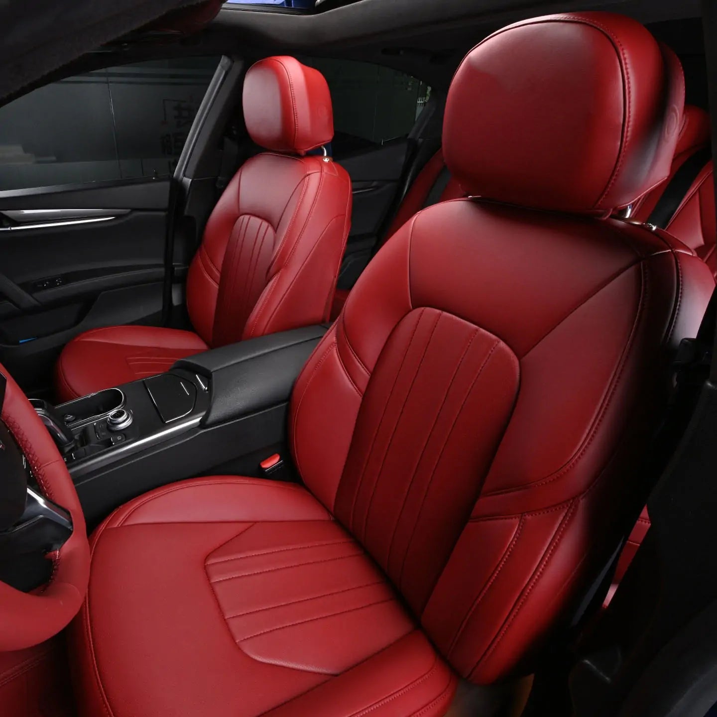 red nappa leather seat cover for maserati