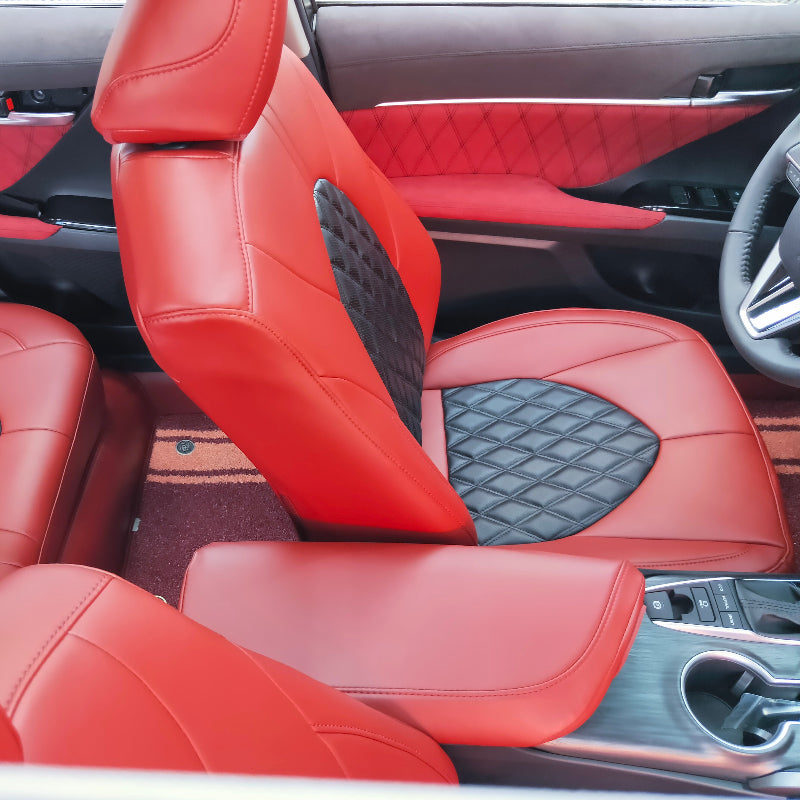 red nappa leather seat cover for toyota camry