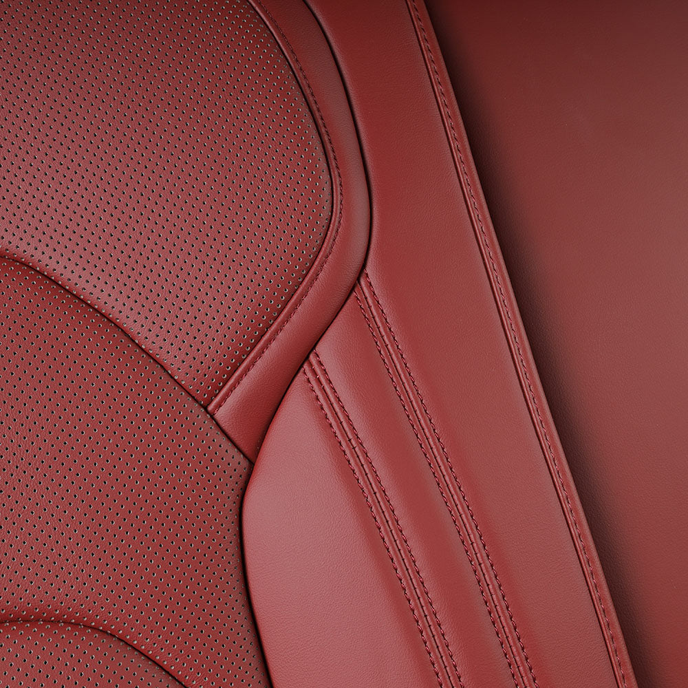 red nappa leather with red stitching seat cover for xiaomi