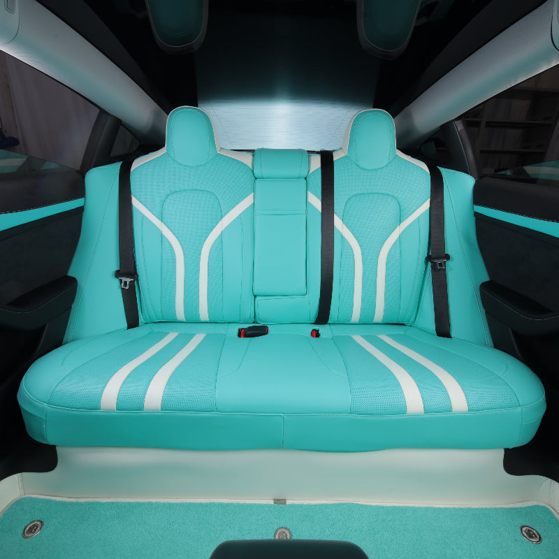 tiffany blue rear seat cover for tesla