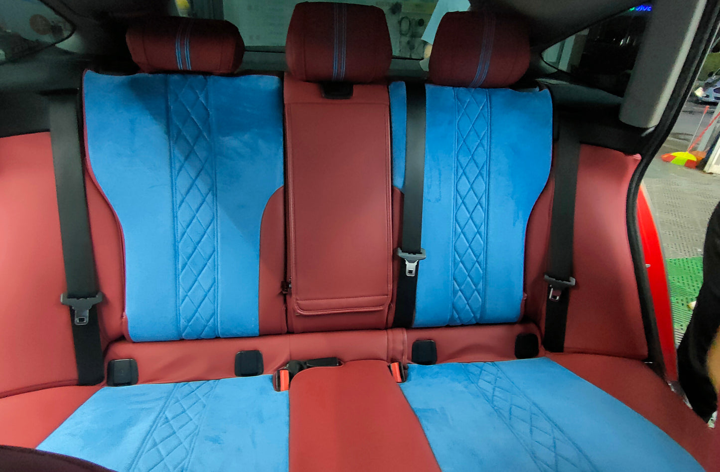 velevt suede fabric and leather rear seat cover for bmw X3 GT