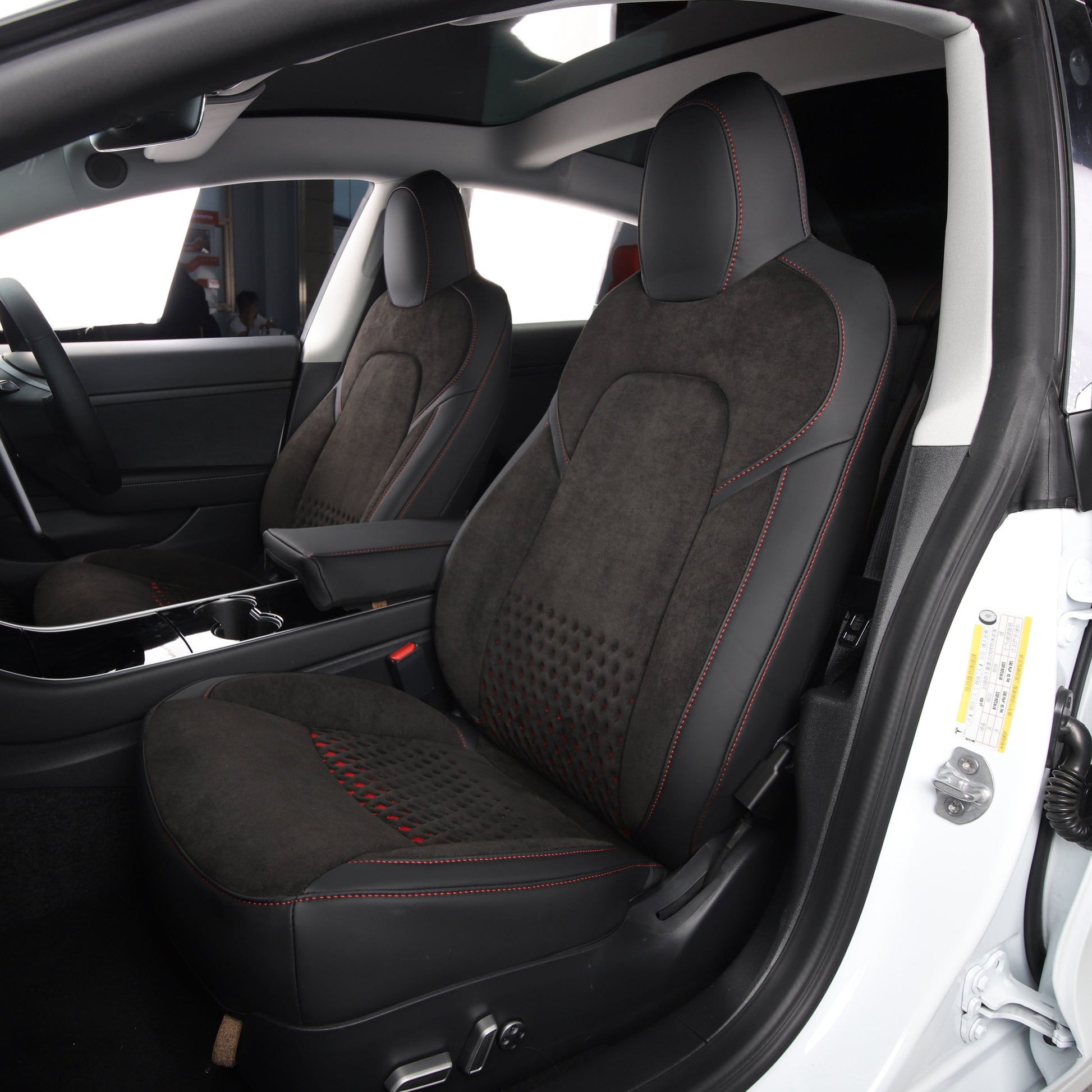 velvet suede fabric front car seat cover for tesla
