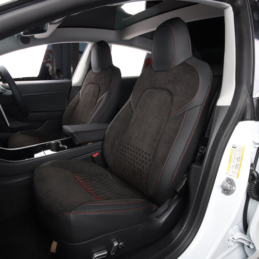 velvet suede fabric front car seat cover for tesla