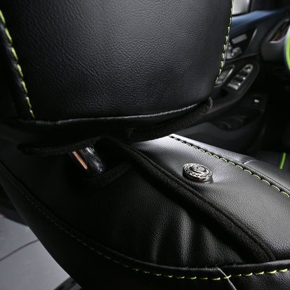 wear resistant black leather with green titching seat cover for mercedes-benz