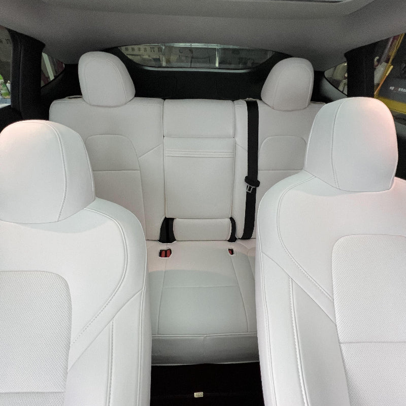white leather car interior seat cover for tesla