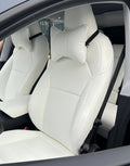 white leather front seat cover for tesla