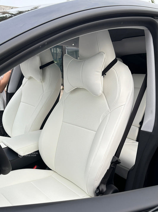 white leather front seat cover for tesla