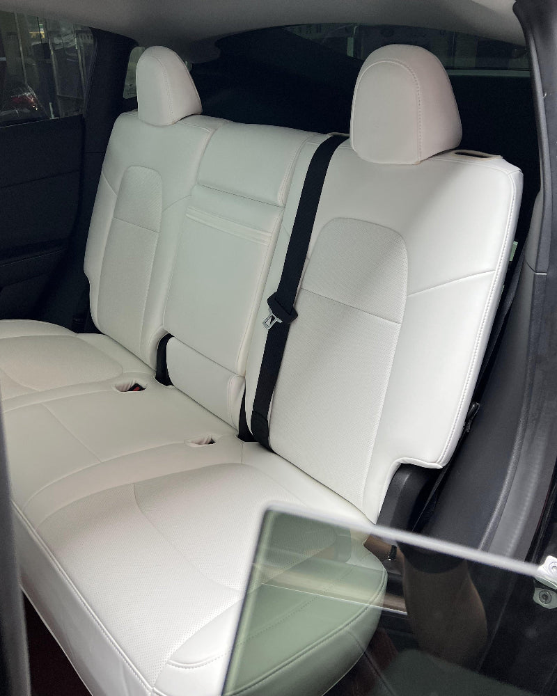 white leather rear seat cover for tesla