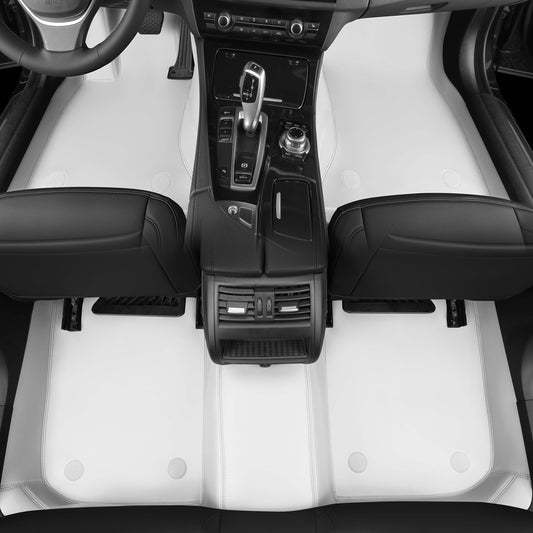 white nappa leather bottom layer car mat for bmw