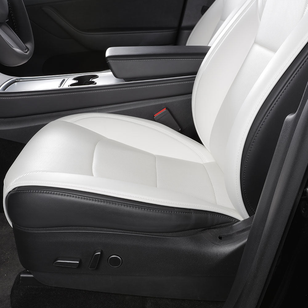 white nappa leather car seat cushion for tesla