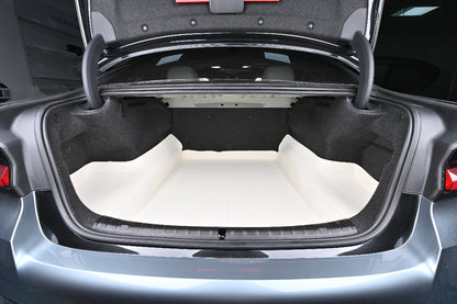 white nappa leather cargo trunk mat