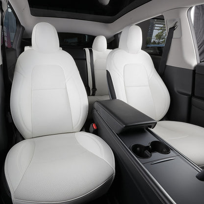 white nappa leather flat car seat cover car interior accessories