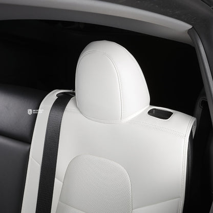 white nappa leather flat seat cover cushion for tesla
