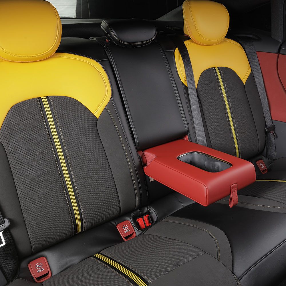 yellow nappa leather rear seat cover for xiaomi ultra