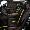 yellow striped leather front seat cover for mercedes-benz